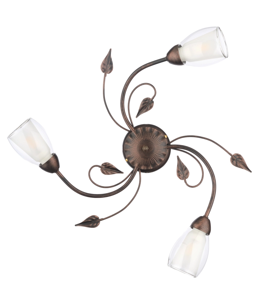 PLAFONIERA 3 LUCI ONLI "LILIANA" BRONZO E14